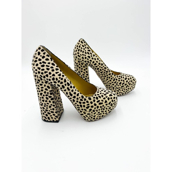 Charlotte Olympia Chantelle Cheetah Platform BlockHeel Pumps NWOT 37.5 - Picture 3 of 8